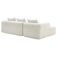 Modular L-Shaped Sofa with Deep Seating and Sleeper Function, Upholstered Lounge Couch for Living Area, 250L x 158W x 60H cm, Beige(m-15)