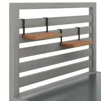 Weatherproof Garden Cabinet with Stainless‑Steel Worktop, Versatile Grilling Station for Patio and Balcony, 80L x 51W x 148.5H cm, Natural(m-9)