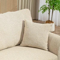 HOMCOM Sofa 2-osobowe, tapicerka lniana, metalowe nogi, poduszki(m-9)