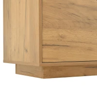 Modern Storage Cabinet with Soft-Close Hinges & Adjustable Shelves, Multifunctional Sideboard for Living Areas, 140L x 40W x 70H cm, Wood(m-12)