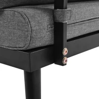 Modular Garden Sofa Set with Washable Zip-Off Cushion Covers, Versatile Garden Lounge Set for Patio, 160L × 64W × 75H cm, Gray(m-14)