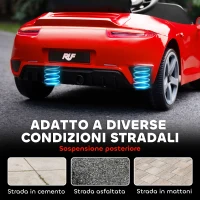 AIYAPLAY Macchina per Bambini 3-5 Anni con Licenza Ufficiale RUF GT, Telecomando, Cintura di Sicurezza e Musica, Rosso(m-9)