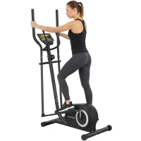 SPORTNOW Ellittica per Casa con Bluetooth, Compatibile con App, 8 Livelli di Resistenza, Volano e Display LCD, Grigio(m-7)