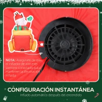Outsunny Papá Noel Hinchable con Trineo y Renos Inflables de Navidad con Luces LED para Exterior e Interior 240x75x100 cm(m-5)