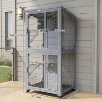 PawHut Movable Outdoor Catio with Resting Box, 3 Jumping Platforms, Waterproof Asphalt Roof for Outdoor Indoor(m-3)