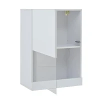 3-Piece TV Wall Unit Set with App-Controlled LED Lights, High-Gloss TV Cabinet Set for Modern Living Areas, 175L x 39W x 34H cm, White(m-11)