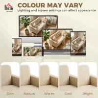 HOMCOM Sofa 2-osobowa z 2 poduszkami, schowkiem, na drewnianych nogach, mała, nowoczesna, sztruksowa, 117 x 63 x 79 cm, beżowa(m-7)