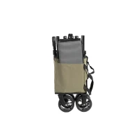 Faltbarer Bollerwagen, für Camping, Einkaufen, 77 x 48 x 45 cm, Armeegrün(m-9)