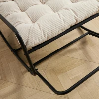 Sedia a dondolo da esterno con cuscino confortevole, per soggiorno, camera da letto, sala lettura, 75x116x82 cm, Bianco(m-7)