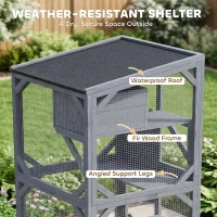PawHut Movable Outdoor Catio with Resting Box, 3 Jumping Platforms, Waterproof Asphalt Roof for Outdoor Indoor(m-7)