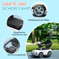 AIYAPLAY Rutschauto 3-in-1 z daszkiem, białe, z rączką do pchania(m-8)