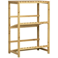 Outsunny Regał na skrzynki z napojami Stojak na 4 skrzynki Naturalne drewno 2 poziomy 74 x 45 x 111 cm(m-11)