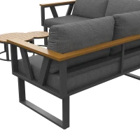 Stylish Modular Garden Sofa Set with Washable 9 cm Cushions, Versatile Garden Furniture Set for 6-7 Seater, 177L x 177W x 79H cm, Gray(m-10)