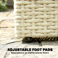 Outsunny Podwyższona grządka z kratką w stylu rattanu donica na rośliny pnące do ogrodu, na balkon, 80 x 30 x 163 cm, beżowa(m-8)