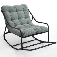 Sedia a dondolo da esterno con cuscino confortevole, per soggiorno, camera da letto, sala lettura, 75x116x82 cm, Verde chiaro(m-2)