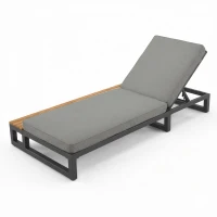 Outdoor Patio Daybed with 4-Position Adjustable Backrest, Multifunctional Waterproof Sofa Bed for Terraces, 184L x 79.5W x 73H cm, Gray(m-2)