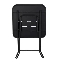 Set bistro pieghevole in 3 pezzi in acciaio, con 2 sedie + 1 tavolo, Nero(m-10)