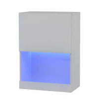 3-Piece TV Wall Unit Set with App-Controlled LED Lights, High-Gloss TV Cabinet Set for Modern Living Areas, 175L x 39W x 34H cm, White(m-13)