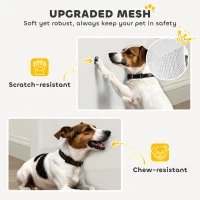 PawHut Retractable Dog Gate, 0-136 cm Mesh Stair Gate, Safety Gate for Small Dogs, Doorways, Hallways, Stairways, Indoor, Outdoor, White(m-7)