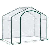 Outsunny Serra da Esterno con Ingresso a Zip e Presa d'Aria Superiore, in Plastica e Acciaio, 180x100x152 cm, Trasparente(m-10)