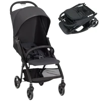 AIYAPLAY Passeggino per Bambini 0-3 Anni Pieghevole e Leggero con Schienale Regolabile, Capottina, Cestino, Grigio Scuro(m-11)