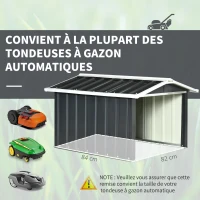 Outsunny Abri de jardin pour tondeuse à gazon robot-tondeuse - garage tondeuse robot - tôle acier gris(m-6)