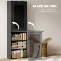 HOMCOM Three-Part Work Desk, with Storage and Chalkboard - Black(m-4)