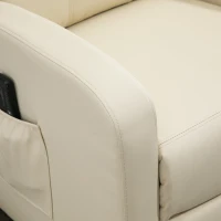 HOMCOM Fotoliu Masaj cu Suport Picioare, pentru Familie, 68x88x98cm, Crem(m-12)