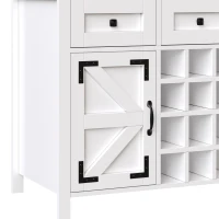 Tall Kitchen Cabinet with Integrated 2 AC + 2 USB Power Strip, Modern Sideboard with 4 Doors & 3 Drawers, 120L x 40W x 170H cm, White(m-10)