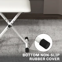 HOMCOM Stołek do pianina z regulowaną wysokością, składana ławka X-kształtna z wyściełanym siedziskiem, 39 x 29 x 37–47 cm, biały(m-7)