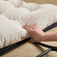 Sedia a dondolo da esterno con cuscino confortevole, per soggiorno, camera da letto, sala lettura, 75x116x82 cm, Bianco(m-8)