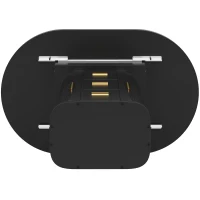 Extendable Dining Table with 3-Tier Hidden Storage and Oval Extension, Round Kitchen Table for 6 People, 118-158L x 118W x 77H cm, Black(m-11)