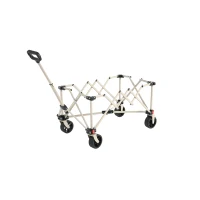 Faltbarer Bollerwagen, für Camping, Einkaufen, 77 x 48 x 45 cm, Beige(m-8)