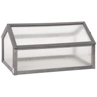 Mini szklarnia drewniana 90x52x49,5 cm, szara, wczesne siewy(m-10)