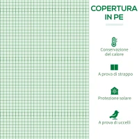 Outsunny Serra da Giardino in PE e Acciaio con 4 Picchetti, 2 Finestre e Copertura Rinforzata, 200x77x148-169cm(m-14)