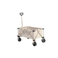 Faltbarer Bollerwagen, für Camping, Einkaufen, 77 x 48 x 45 cm, Beige(m-5)