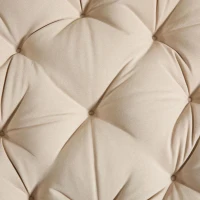 Poltrona Papasan, girevole a 360°, cuscino spesso, struttura in acciaio, 92x92x67 cm, Beige(m-14)