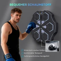 SPORTNOW Musikboxmaschine, Bluetooth-Boxgerät, Wandmontage, 9 Geschwindigkeiten und Modi, LED-Lichter, Schwarz(m-8)