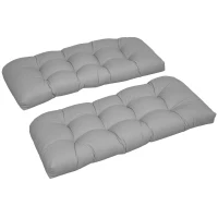 Outsunny Cojín para Banco de 2 Plazas para Interior y Exterior con 8 Puntadas para Sillas Sofás 110x48x8 cm Gris(m-10)
