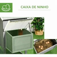 PawHut Galinheiro Grande de Madeira 300x66x116 cm com Ninho, Corredor Bandeja Removível Telhado Asfáltico Rampa 297,5x68x118 cm Branco e Cinza(m-6)