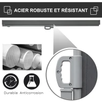 Outsunny Store latéral brise-vue paravent rétractable 3 x 1,8 m métal polyester imperméable anti-UV haute densité 180 g/m² gris(m-5)