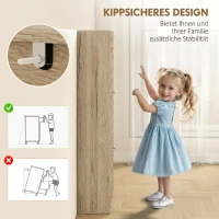 HOMCOM Zapatero Estrecho con 3 Puertas Abatibles Zapatero Entrada Recibidor Estantes Ajustables para 12 Pares de Zapatos Roble(m-7)