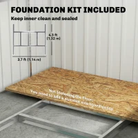 Outsunny Metalowy Domek na Narzędzia 2,81m² 154x206,5x181 cm z Dachem i Fundamentem(m-6)