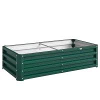 Outsunny Strat de Grădină Ridicat fără Bază, cu Strat Impermeabil, din Oțel Zincat, 120x60x30,5 cm, Verde(m-1)
