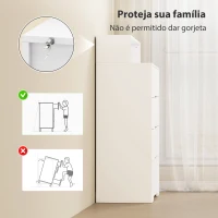 HOMCOM Cómoda com 4 Gavetas e Estação de Carregamento com Porta USB Porta USB-C Prateleira Aberta 80x40x120 cm Branco(m-7)