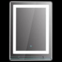kleankin Miroir rond lumineux LED de salle de bain Ø 80 cm mural avec éclairage 3 couleurs interrupteur tactile 46W blanc argent(m-17)