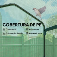 Outsunny Estufa de Exterior com 4 Prateleiras e Rodas Porta Enrolável Estrutura em Aço e Cobertura de PE 140g/㎡ Anti-UV 69x50x165 cm Verde(m-4)