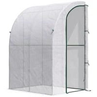 Outsunny Serra da Giardino con Copertura in PE anti UV, Serra per Piante e Fiori Compatta con Porta Avvolgibile, 143x118x212cm(m-1)