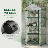 Szklarnia foliowa z regałem, roleta, łatwy montaż, 3 poziomy(m-5)