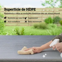 Outsunny Conjunto de Mesa e Cadeiras de Jardim com Mesa Dobrável Ajustável de 55 a 74 cm e 4 Cadeiras Dobráveis para Terraço Cinzento(m-7)